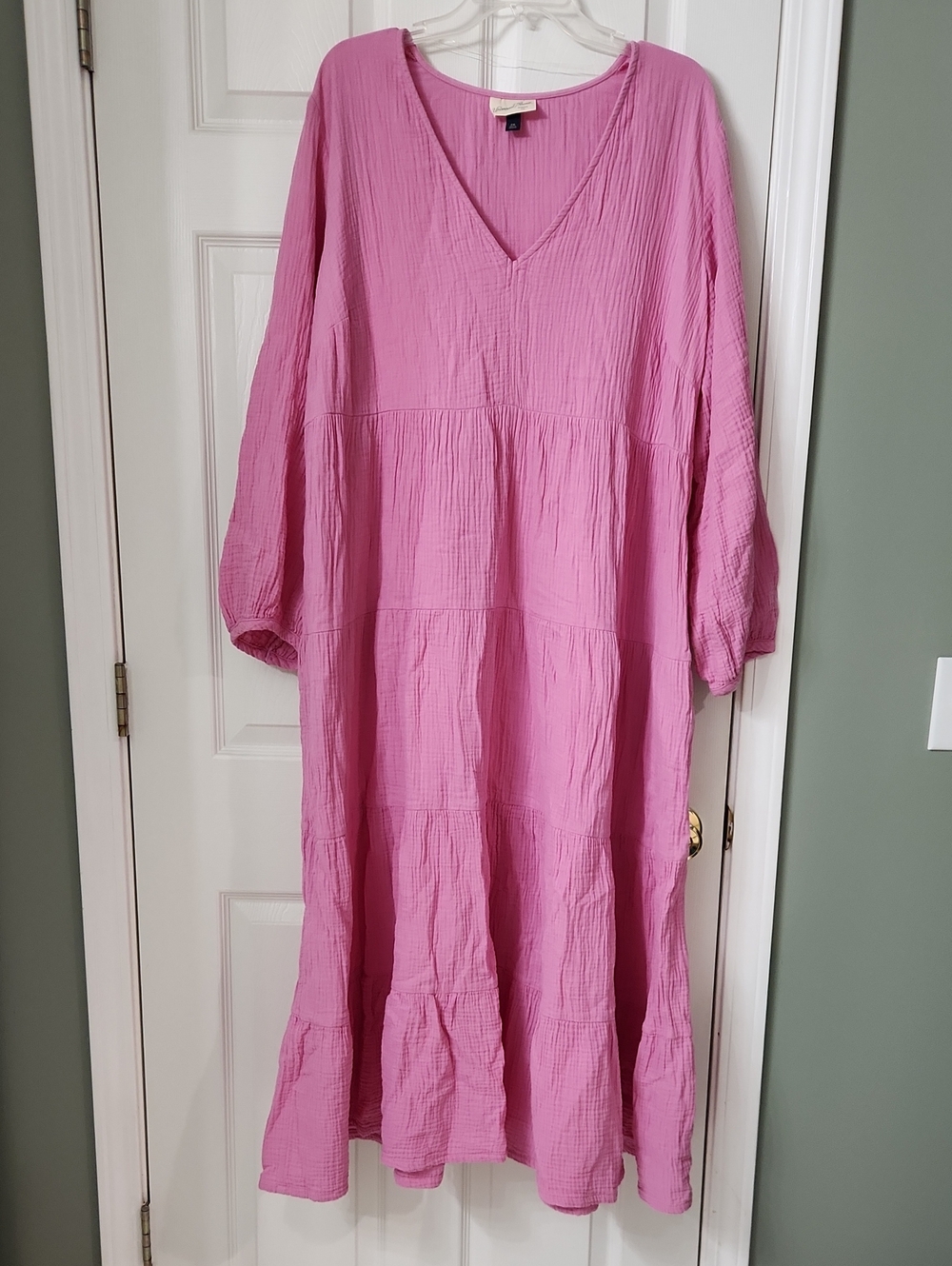 Universal Thread Pink V-Neck Tiered Maxi Dress